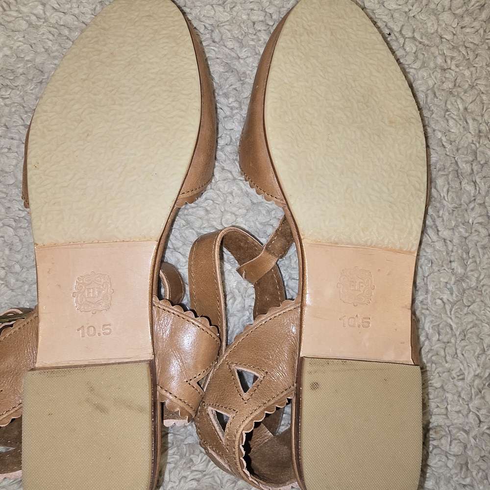 Braided Tan Leather Sandals - Picture 4 of 6